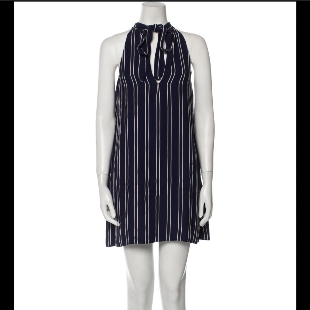 Waverly Gray Striped Mini Dress Navy